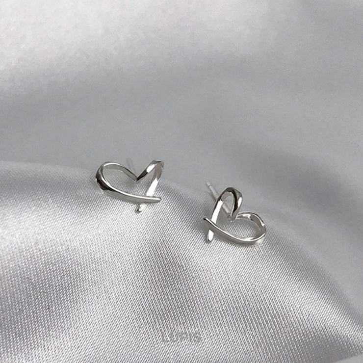 プチワイヤーハートピアス【小ぶり S925ポスト】 | LUPIS | 詳細画像7 