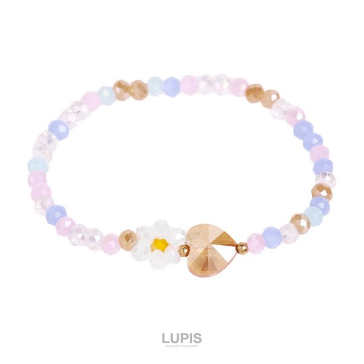フラワー×ハートビーズブレスレット [品番：LPSA0004657]｜LUPIS