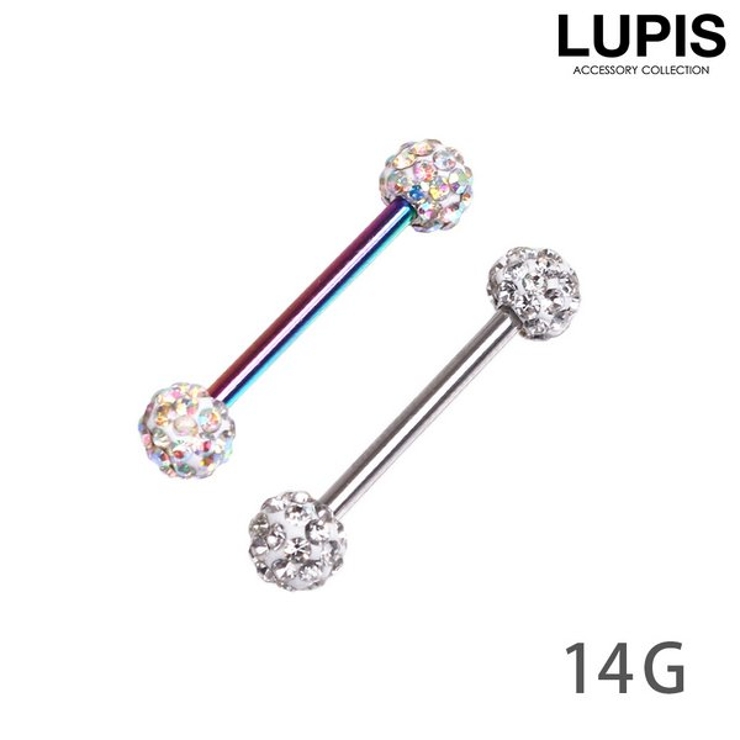 【14G】パヴェボールストレートバーベルボディピアス | LUPIS | 詳細画像1 