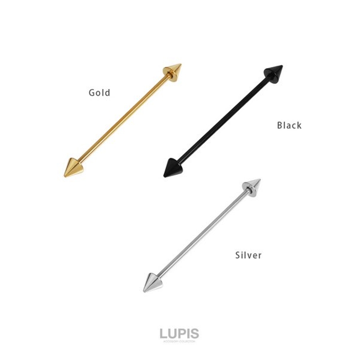 【14G】コーンヘッドインダストリアルロングバーベルボディピアス | LUPIS | 詳細画像5 