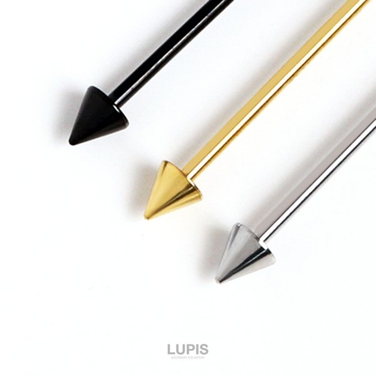 【14G】コーンヘッドインダストリアルロングバーベルボディピアス | LUPIS | 詳細画像7 