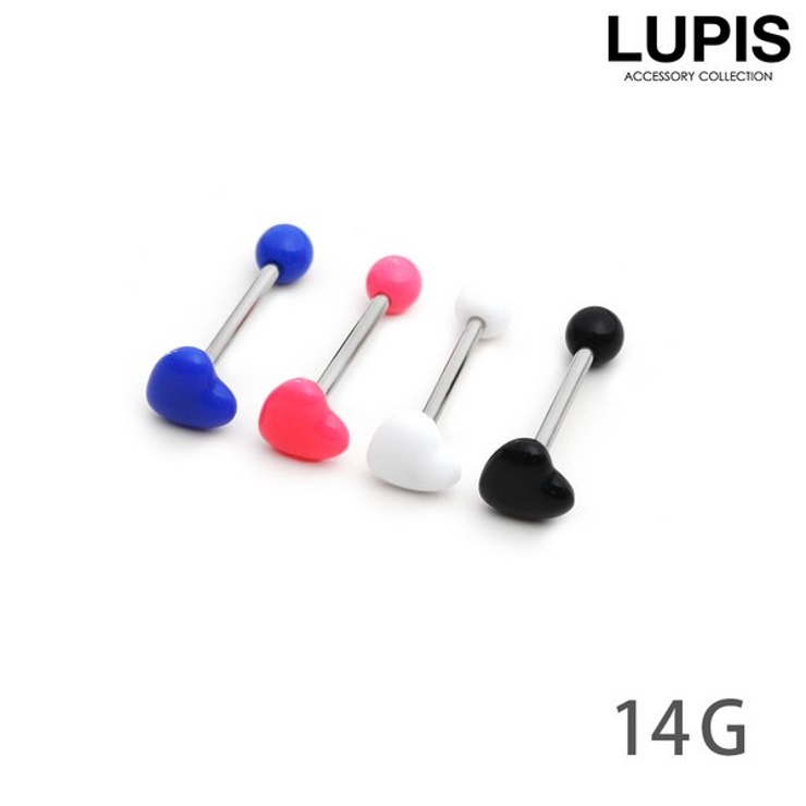 【14G】ぷっくりハートストレートバーベルボディピアス | LUPIS | 詳細画像1 