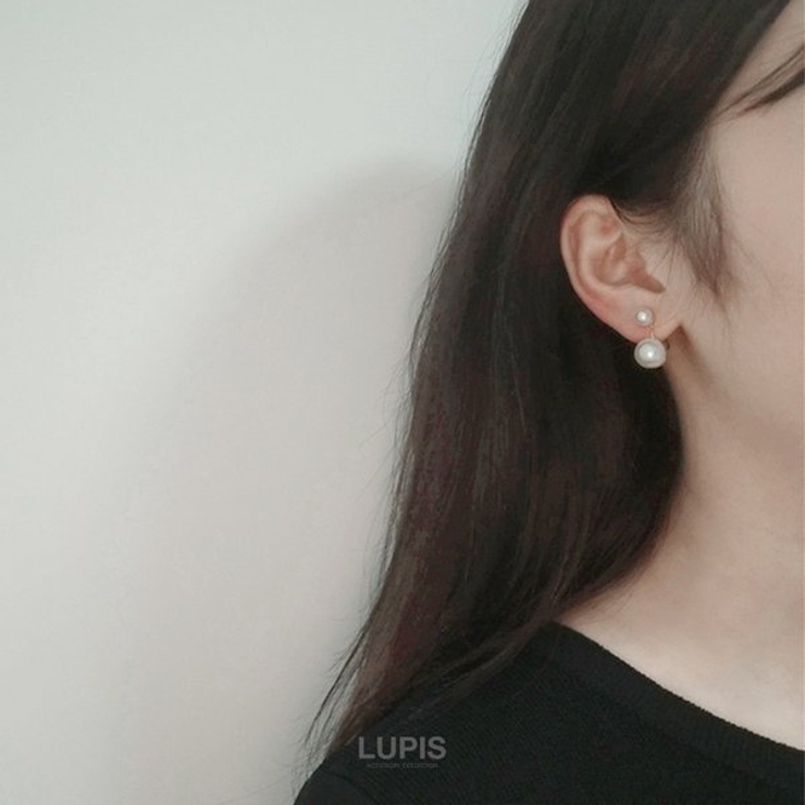 ツインパールノンホールピアス・イヤリング[品番：LPSA0004903]｜LUPIS