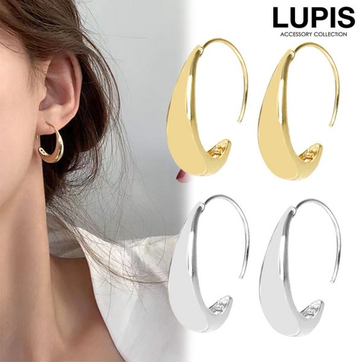 ワイドドロップフープピアス | LUPIS | 詳細画像1 
