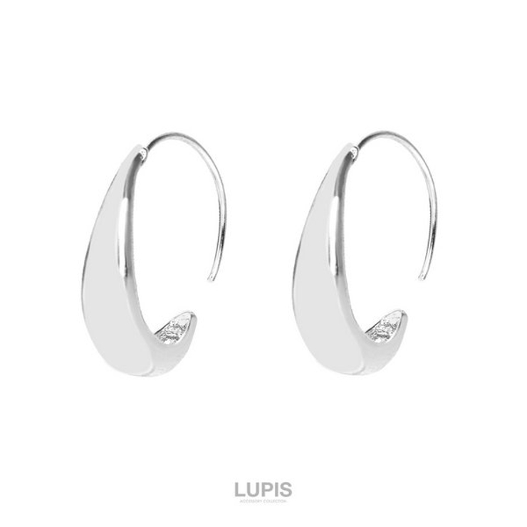 シルバー | ワイドドロップフープピアス | LUPIS