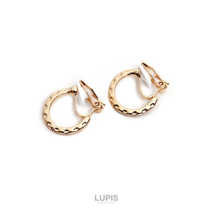 エンボスメタルフープイヤリング【クリップ式】 | LUPIS | 詳細画像4 