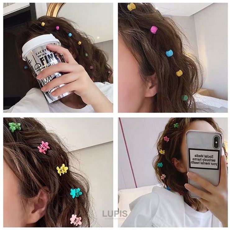 マットカラーフラワーミニヘアクリップセット 【ヘアアクセサリー アクセサリー | LUPIS | 詳細画像2 