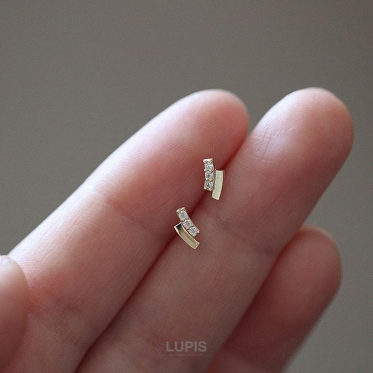 ツインバープチピアス【S925ポスト キュービックジルコニア】 | LUPIS | 詳細画像8 
