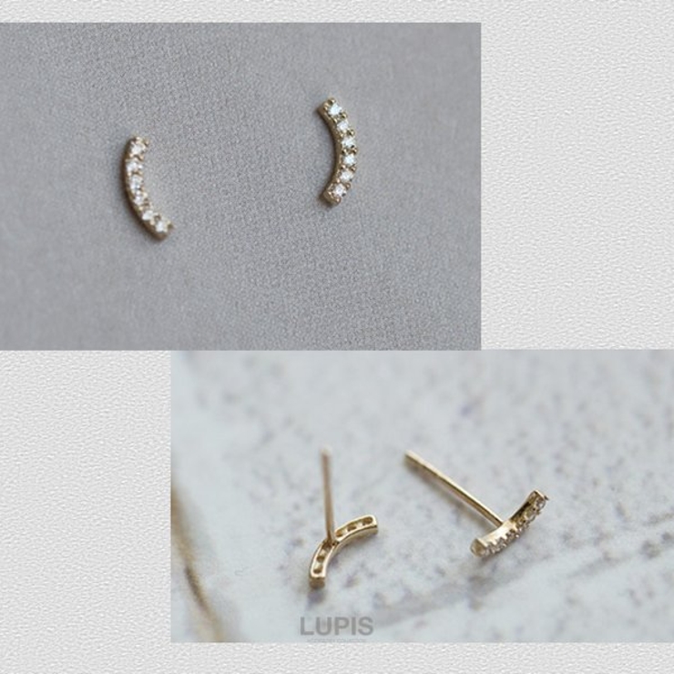 カーブラインプチピアス【S925ポスト キュービックジルコニア】 | LUPIS | 詳細画像5 
