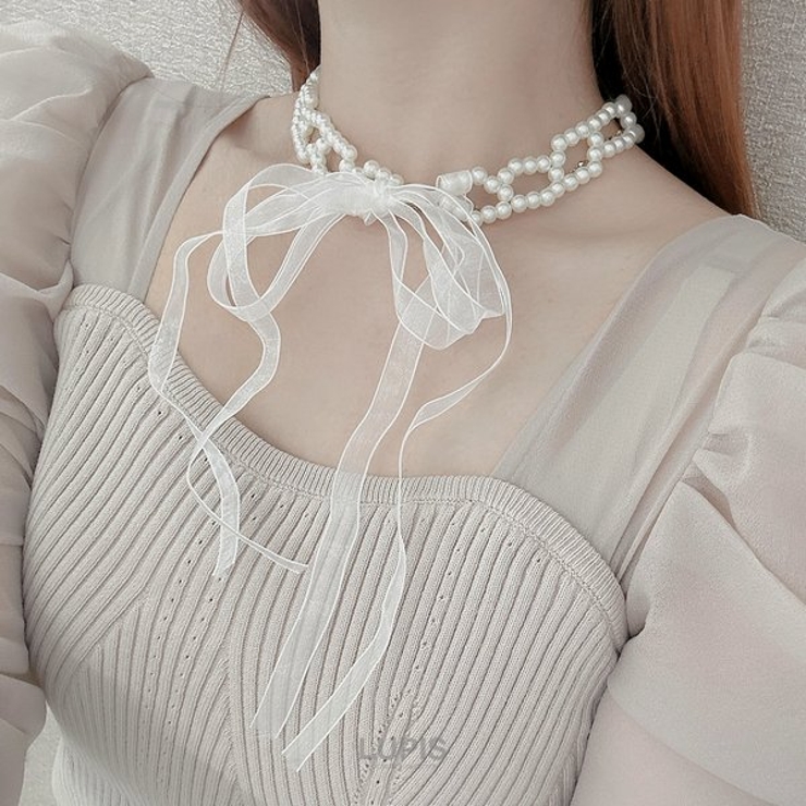 パールリボンネックレス(カチューシャ) | LUPIS | 詳細画像5 