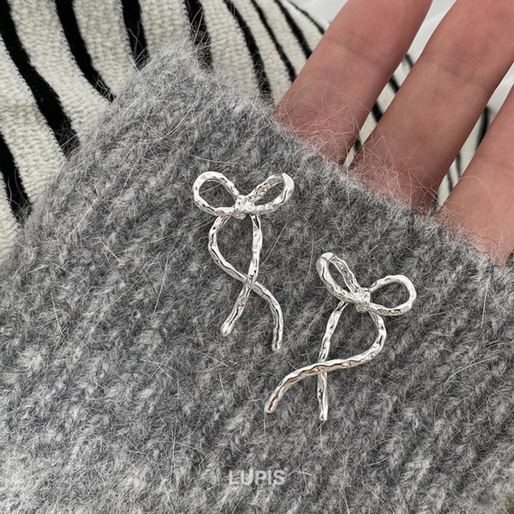 バックキャッチリボンピアス【S925ポスト】 | LUPIS | 詳細画像5 