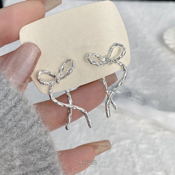 バックキャッチリボンピアス【S925ポスト】 | LUPIS | 詳細画像6 