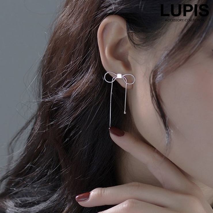 スネークチェーンリボンイヤリング【クリップ式】 | LUPIS | 詳細画像1 
