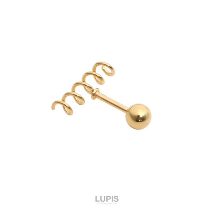 ゴールド | 【18G】スプリングストレートバーベルボディピアス 【サージカルステンレス 31… | LUPIS