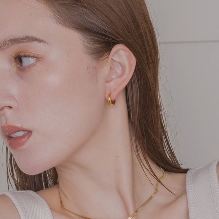 【金属アレルギー対応 316L】ドロッププチステンレスフープピアス | LUPIS | 詳細画像4 