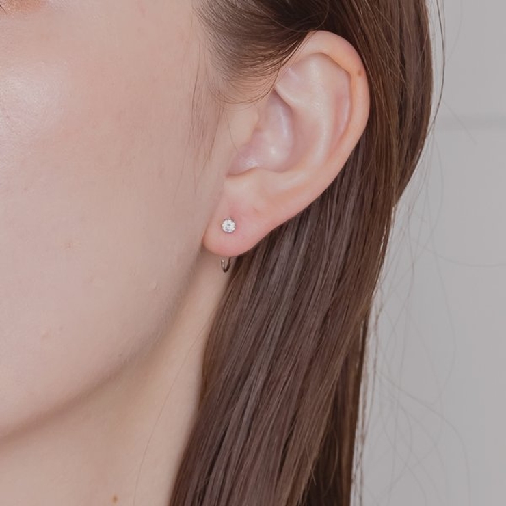 【金属アレルギー対応 316L】キャッチレスジルコニアステンレスフープピアス | LUPIS | 詳細画像4 