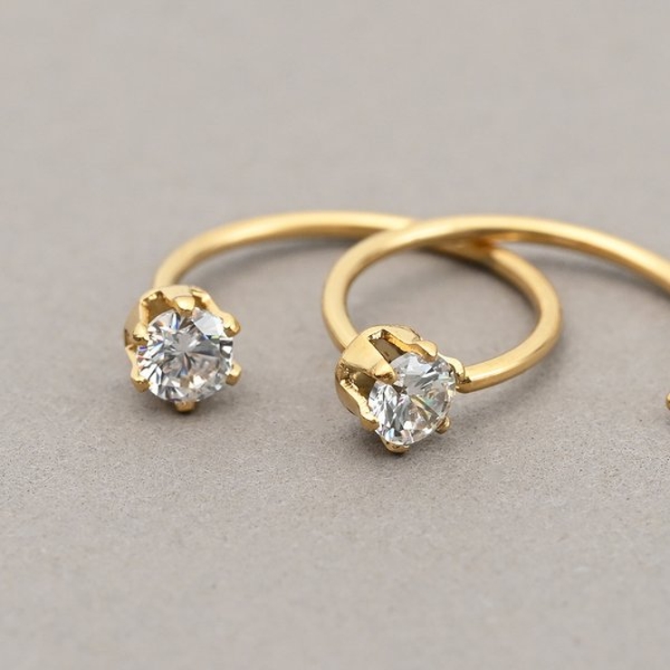 【金属アレルギー対応 316L】キャッチレスジルコニアステンレスフープピアス | LUPIS | 詳細画像8 