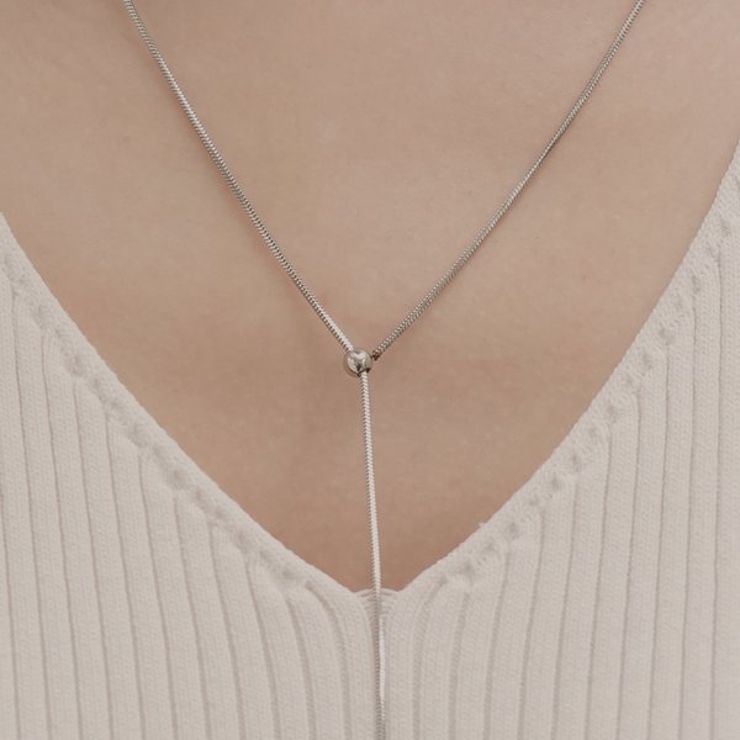 【金属アレルギー対応 316L】スネークチェーンラリエットステンレスネックレス | LUPIS | 詳細画像3 