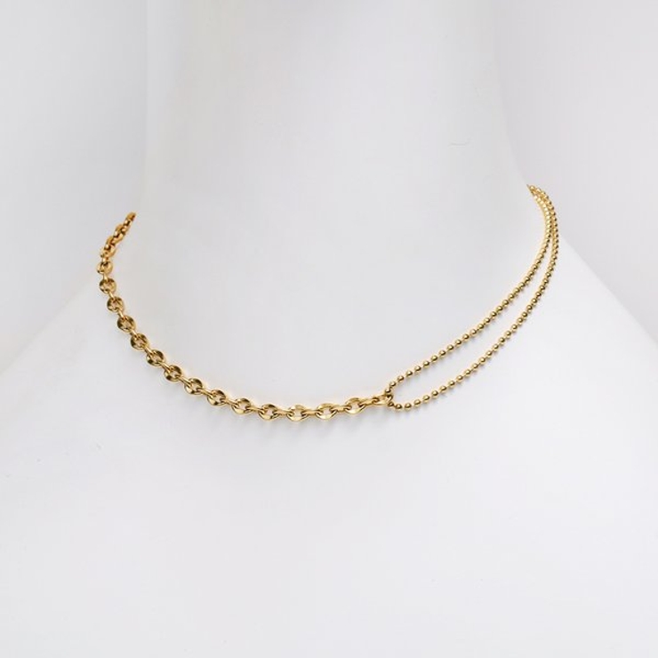 アシンメトリーマンテルステンレスネックレス | LUPIS | 詳細画像9 