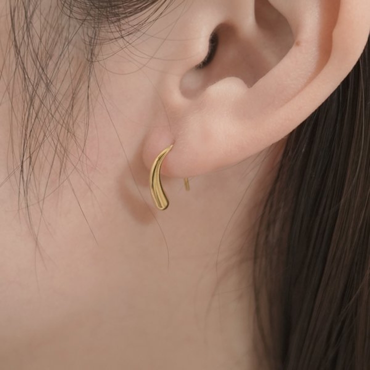 【金属アレルギー対応 316L】ドロップステンレスフックピアス | LUPIS | 詳細画像1 