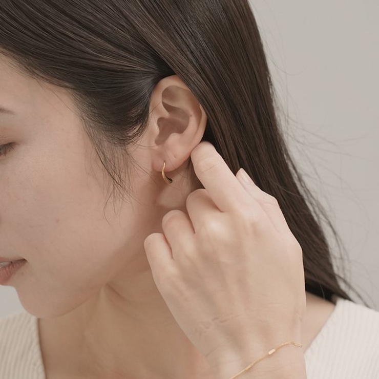 【金属アレルギー対応 316L】ドロップステンレスフックピアス | LUPIS | 詳細画像3 