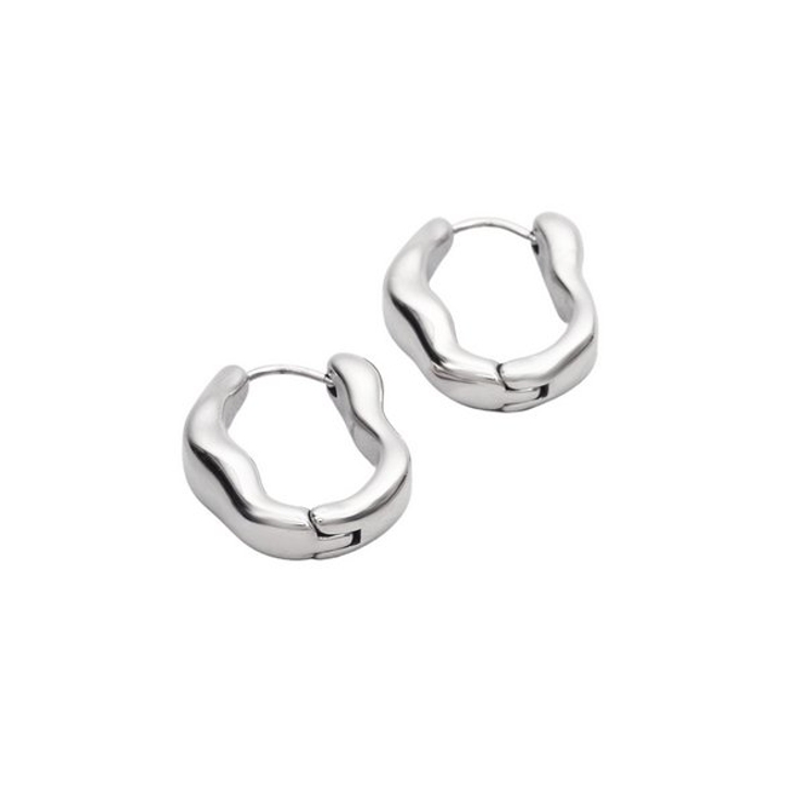 【金属アレルギー対応 316L】ニュアンスステンレスフープピアス | LUPIS | 詳細画像7 