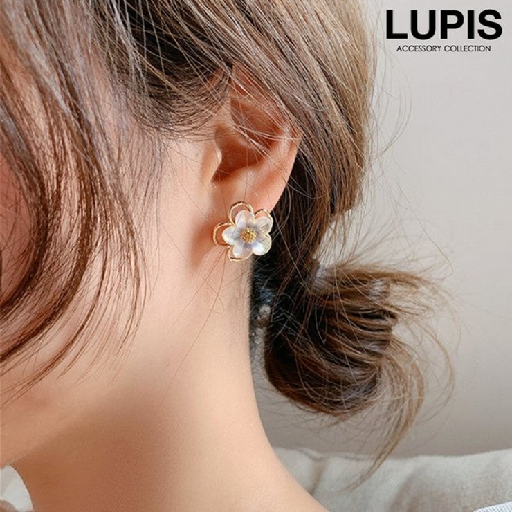 オーロラ×ゴールドフラワーピアス[品番：LPSA0004079]｜LUPIS（ルピス