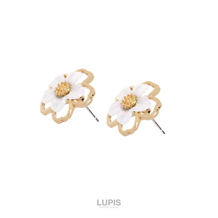 オーロラ×ゴールドフラワーピアス | LUPIS | 詳細画像4 