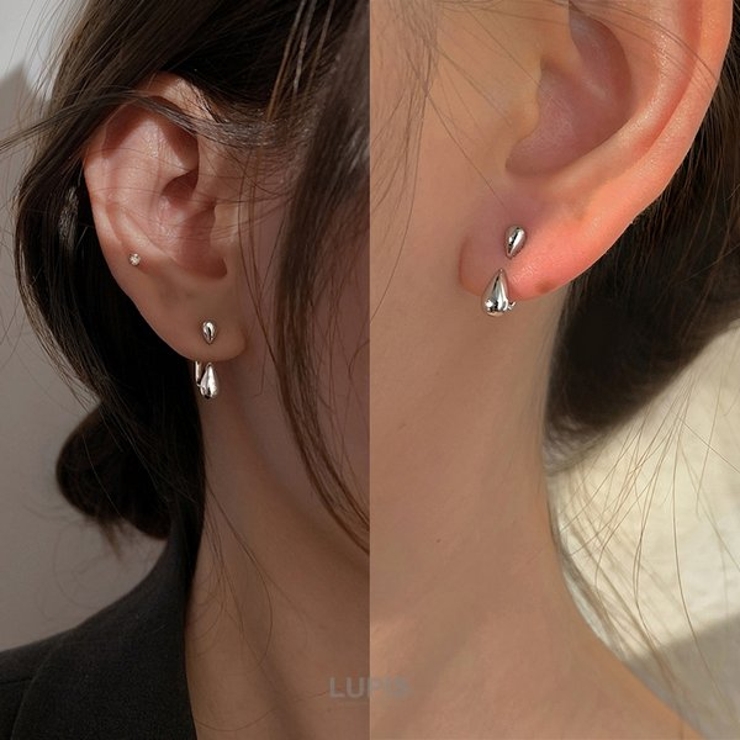 ツインドロップピアス【S925ポスト バックキャッチピアス】[品番