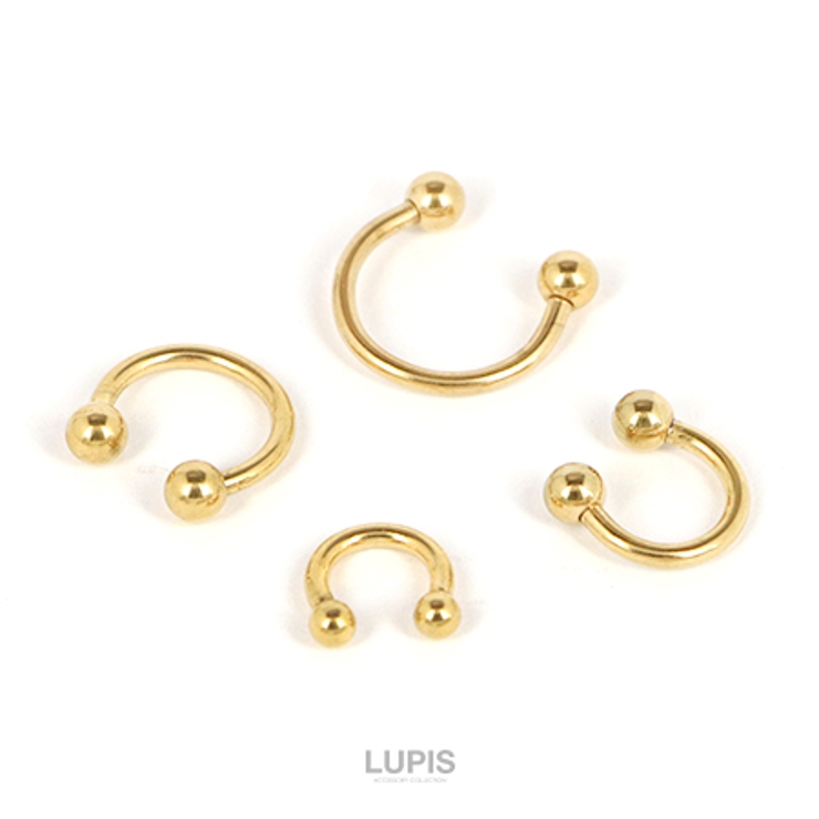 【14G】ゴールドシンプルサーキュラーバーベルボディピアス | LUPIS | 詳細画像3 