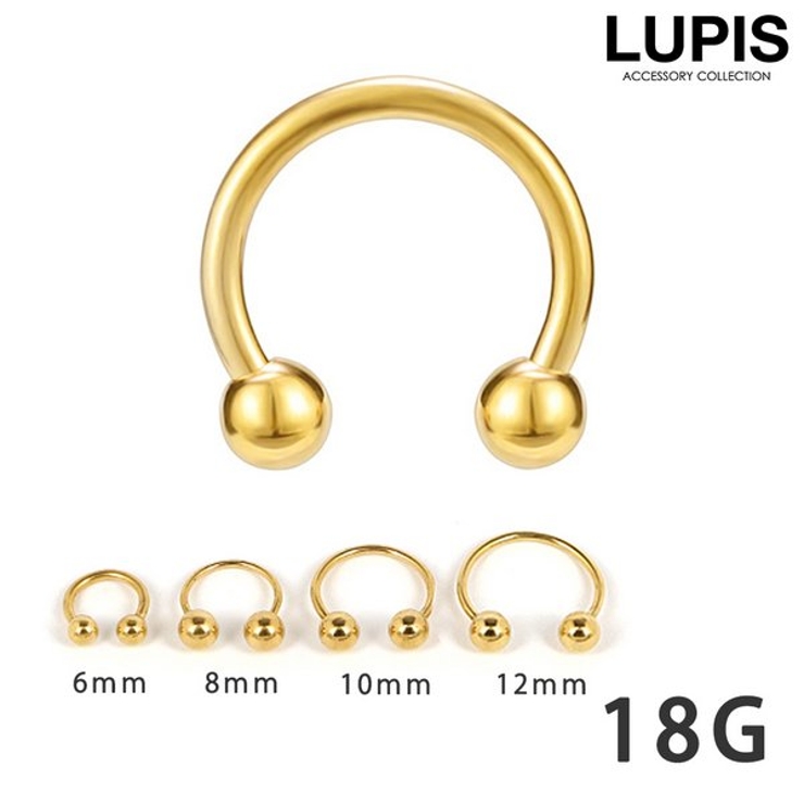 ゴールドシンプルサーキュラーバーベルボディピアス   | LUPIS | 詳細画像1 
