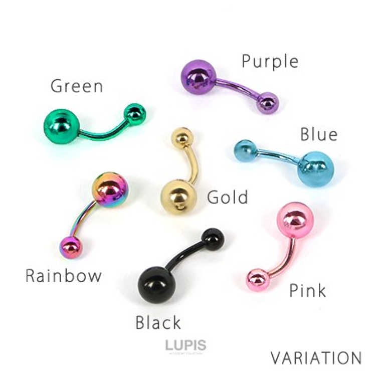 【14G】シンプルカラーバナナバーベルボディピアス へそピアス | LUPIS | 詳細画像3 