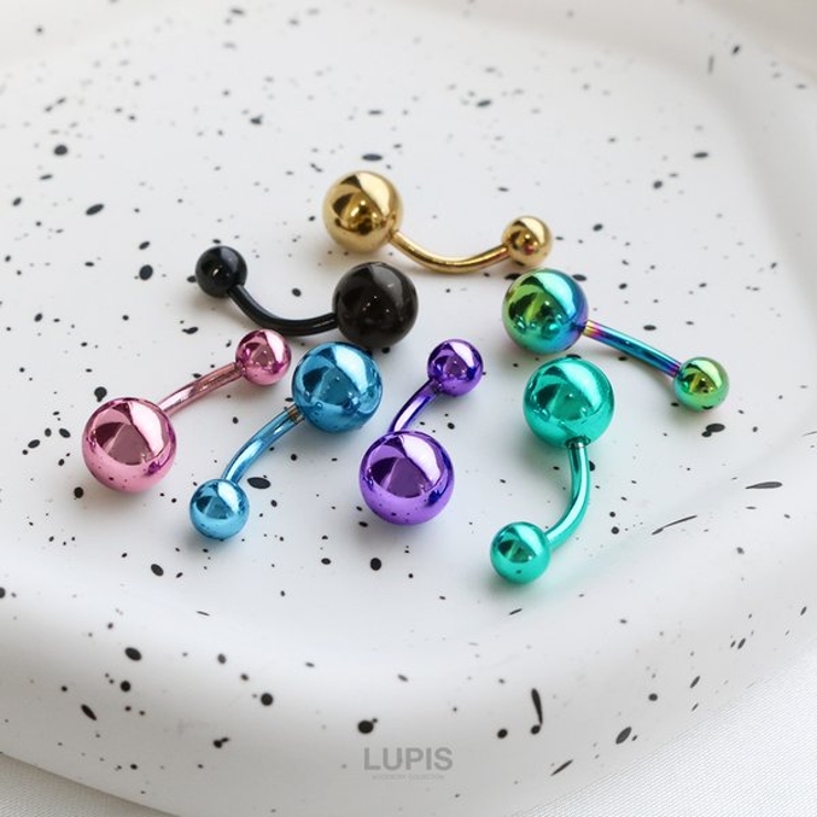 【14G】シンプルカラーバナナバーベルボディピアス へそピアス | LUPIS | 詳細画像4 