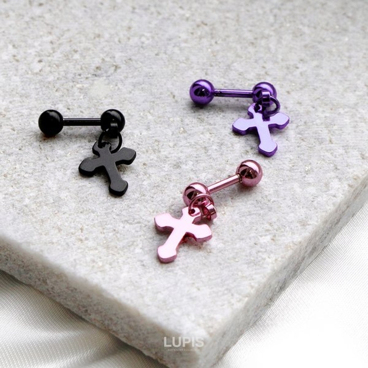 【16G】クロスチャームストレートバーベルボディピアス | LUPIS | 詳細画像5 