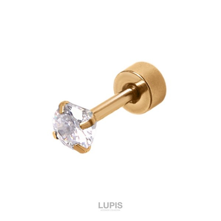 ゴールド | ジュエル×ダンベルストレートバーベルボディピアス  | LUPIS