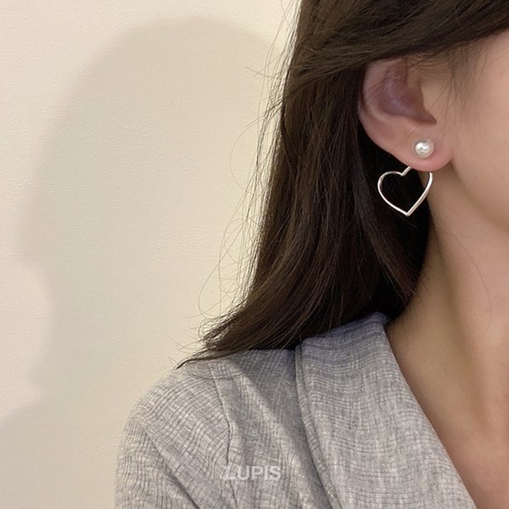 ハートフレームバックキャッチピアス【S925ポスト】 | LUPIS | 詳細画像3 