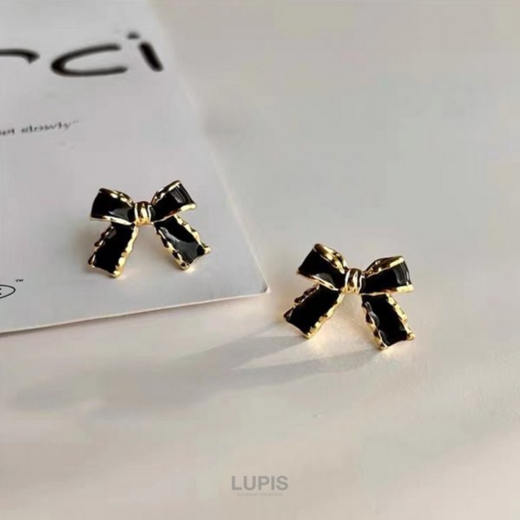 モノトーンリボンイヤリング【クリップ式】 | LUPIS | 詳細画像5 