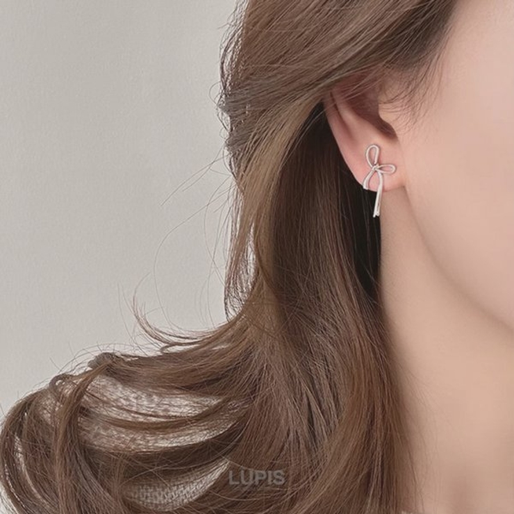 シンプルメタルリボンピアス【S925ポスト】 | LUPIS | 詳細画像3 