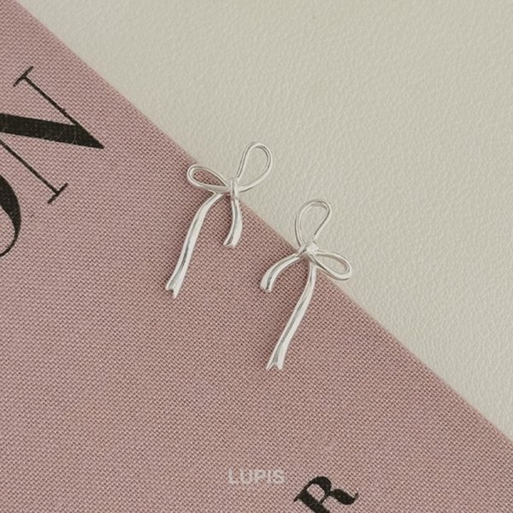 シンプルメタルリボンピアス【S925ポスト】 | LUPIS | 詳細画像5 