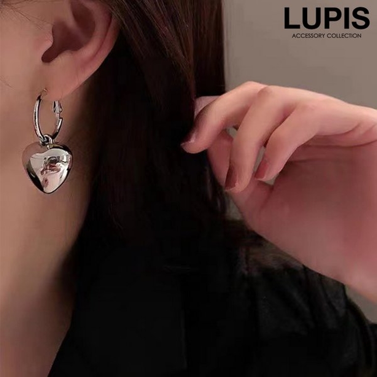 ぷっくりメタルハートフープピアス | LUPIS | 詳細画像1 