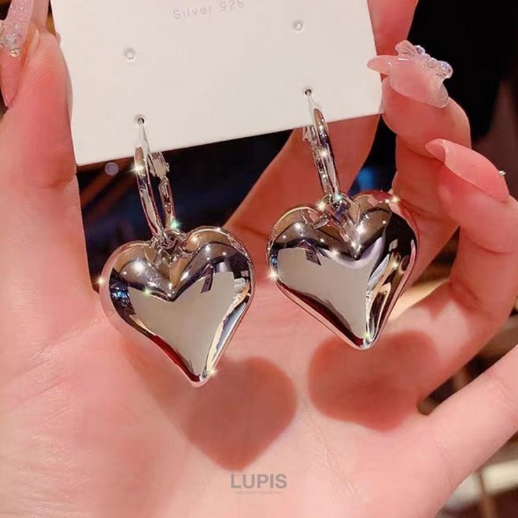 ぷっくりメタルハートフープピアス | LUPIS | 詳細画像3 