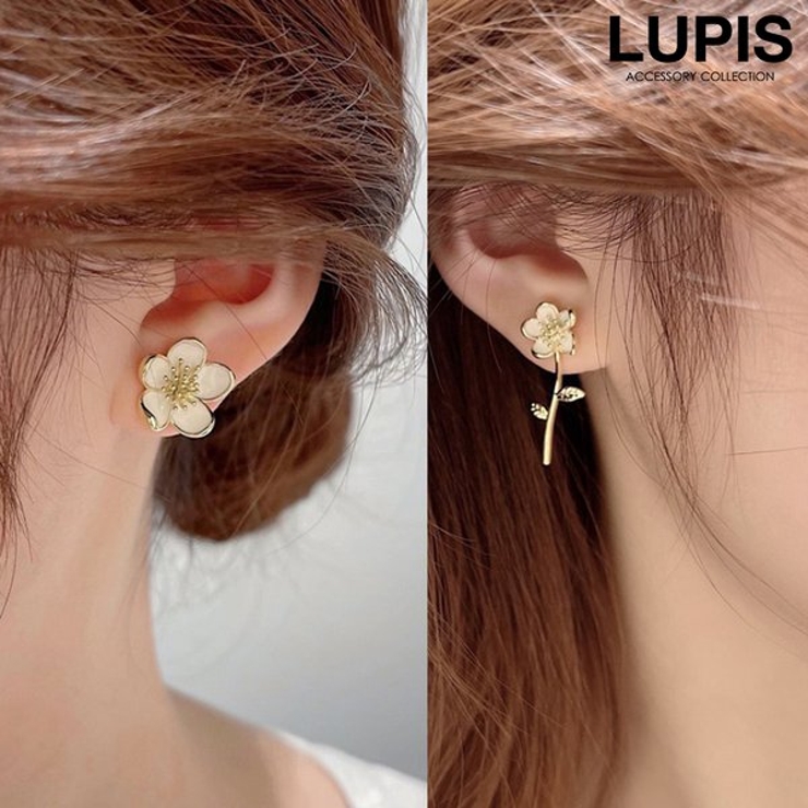 アシンメトリーフラワーピアス【S925ポスト】 | LUPIS | 詳細画像1 