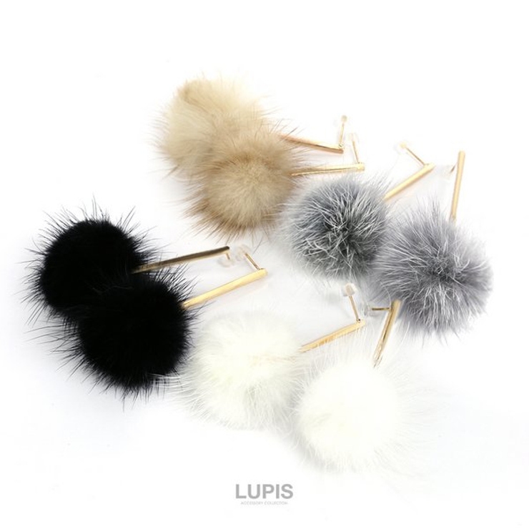 ゴールドスクエアスティックファーピアス【ピアス アクセサリー アクセ | LUPIS | 詳細画像7 