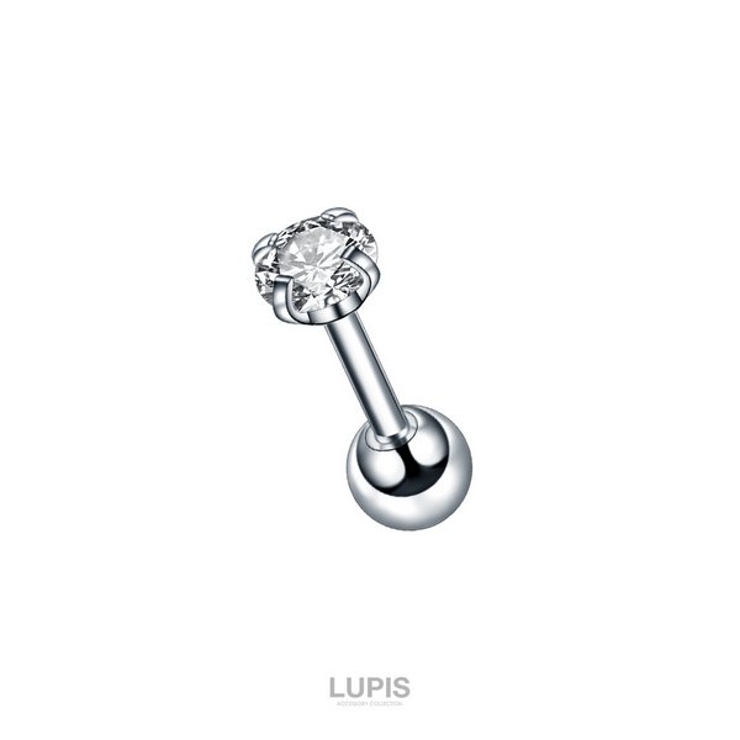 クリア | 【16G】カラーストーンストレートバーベルボディピアス | LUPIS