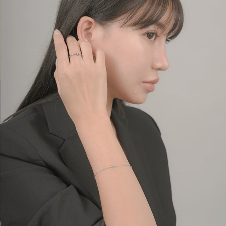 【金属アレルギー対応 316L】ソリティアストーンブレスレット | LUPIS | 詳細画像4 