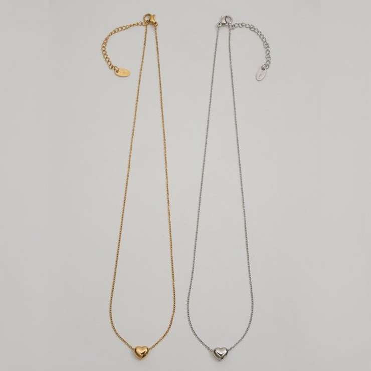 【金属アレルギー対応 316L】ぷっくりハートスレンレスネックレス | LUPIS | 詳細画像3 