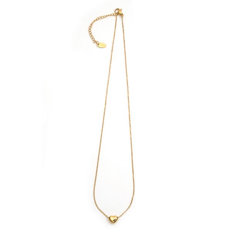 【金属アレルギー対応 316L】ぷっくりハートスレンレスネックレス | LUPIS | 詳細画像5 