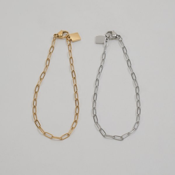 【金属アレルギー対応 316L】スクエアチャームステンレスブレスレット | LUPIS | 詳細画像4 