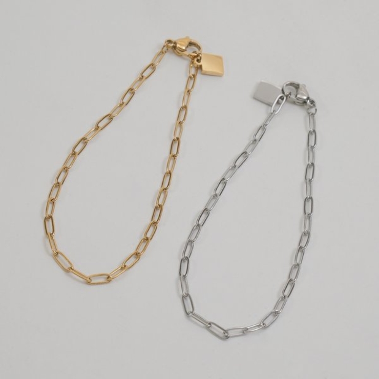 【金属アレルギー対応 316L】スクエアチャームステンレスブレスレット | LUPIS | 詳細画像5 