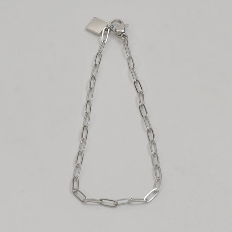 【金属アレルギー対応 316L】スクエアチャームステンレスブレスレット | LUPIS | 詳細画像7 